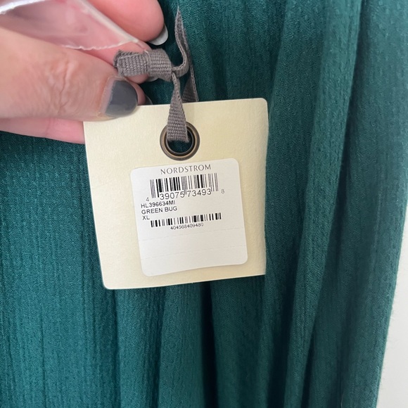 Green Long Sleeve Hinge Flowy Shirt XL - Picture 2 of 5